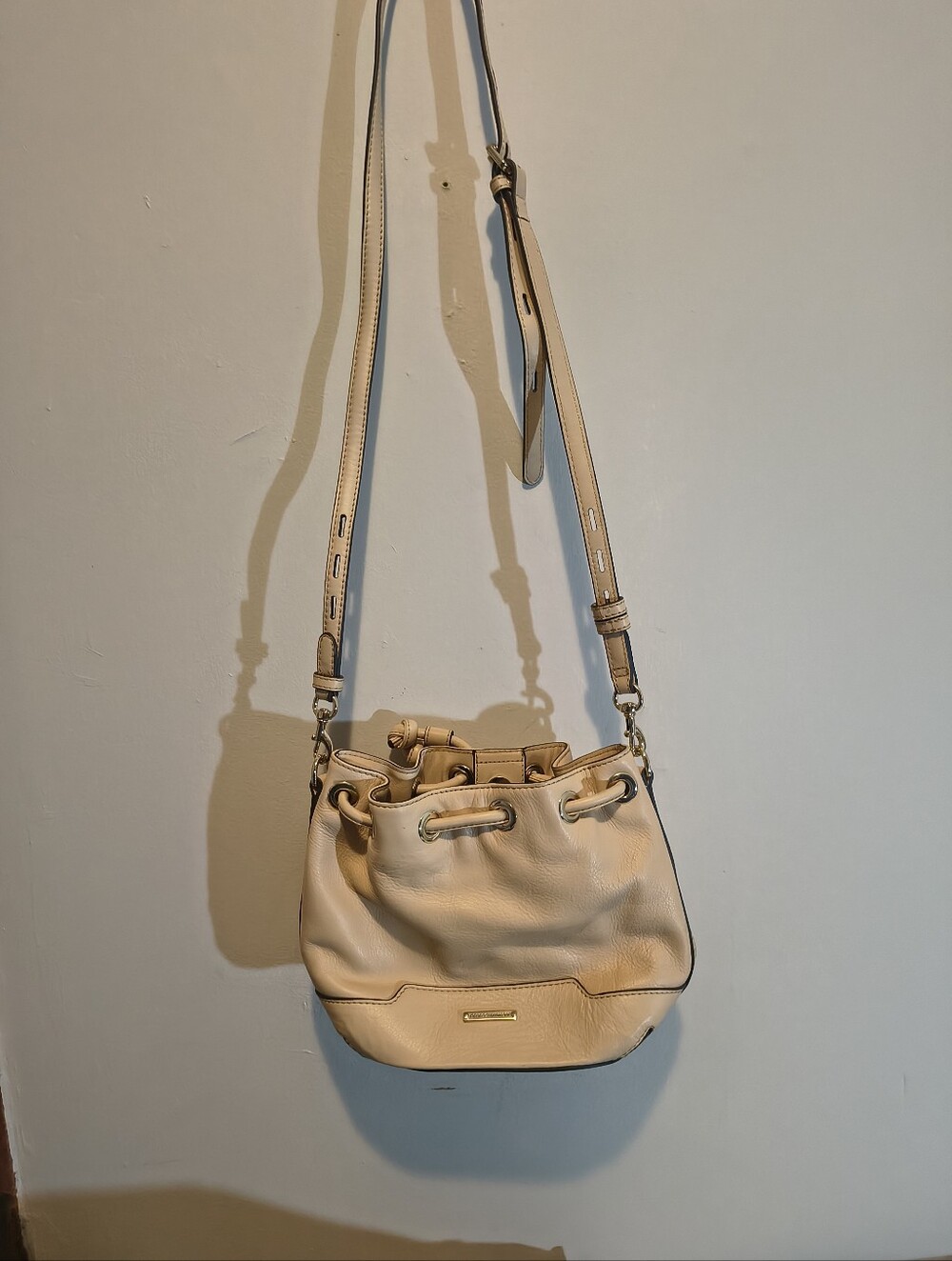 Rebecca Minkoff Cream Drawstring Crossbody Bag